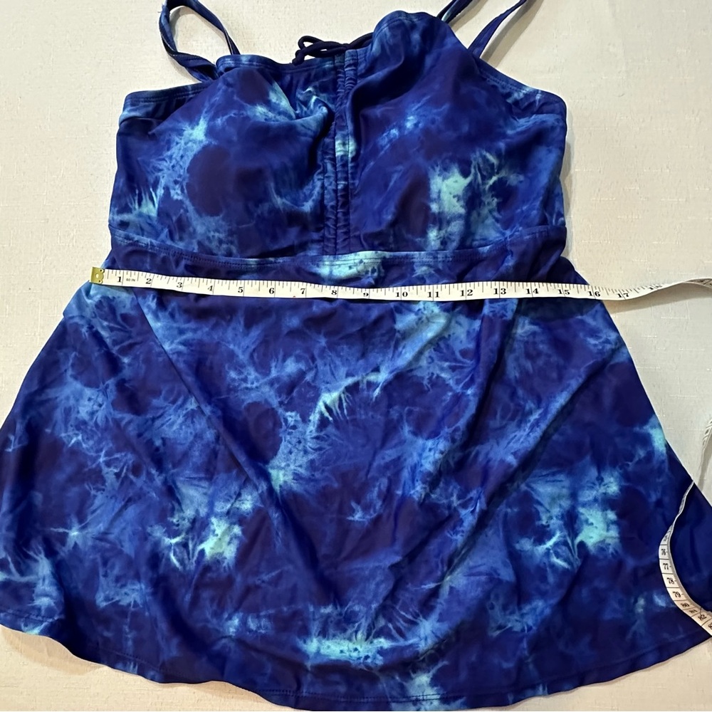 Hanna Nikole Blue Tie Dye Tankini Set Size 16W NWT - Picture 9 of 16